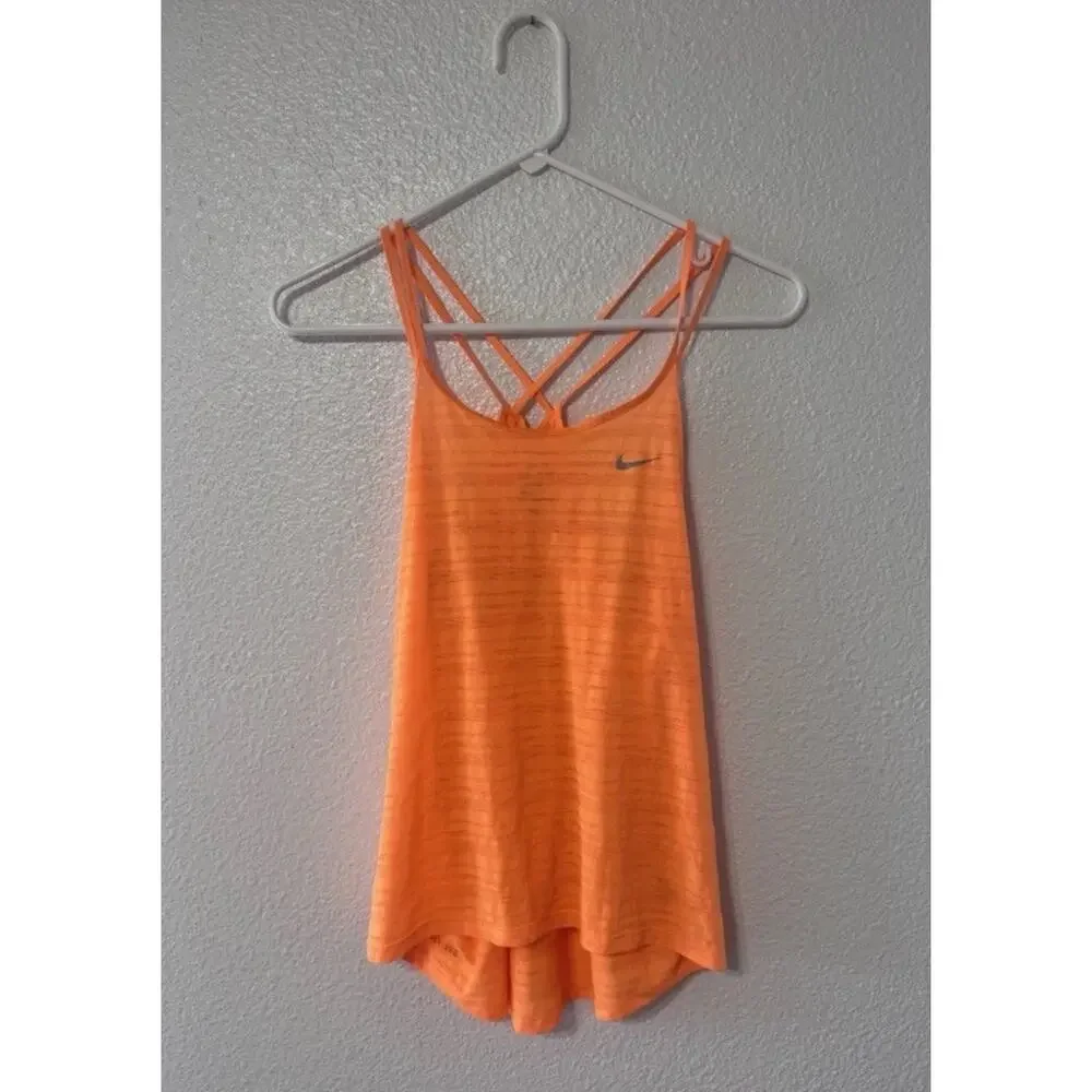Nike Dri-FIT Women’s Small Orange Strappy Racerback Athletic Tank Top Running